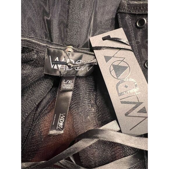 Widow L/XL floral corset tulle layered snap /removable open long skirt goth - Picture 6 of 6